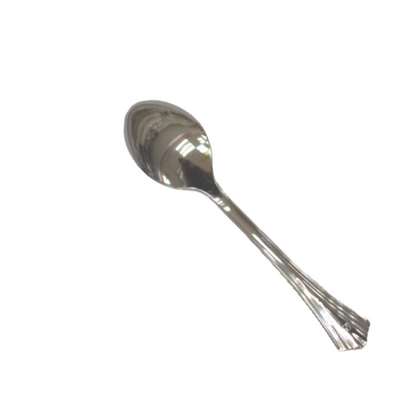 Disposable Plastic Spoon - Silver