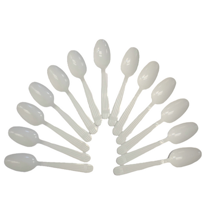 Disposable Plastic Spoon - White