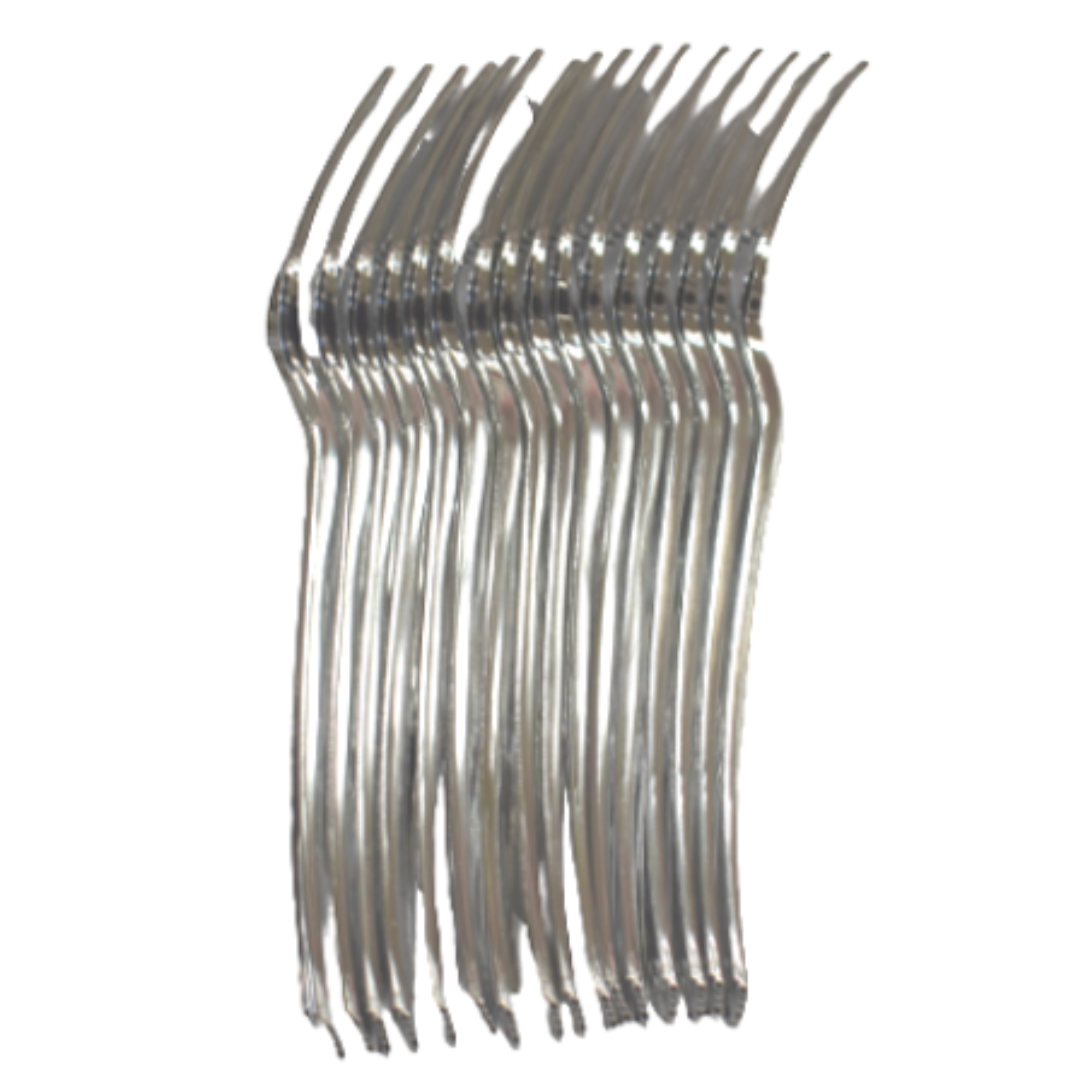 Disposable Plastic Fork - Silver