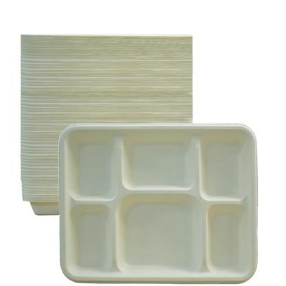 6 Compartment Biodegradable Party Thali Plates