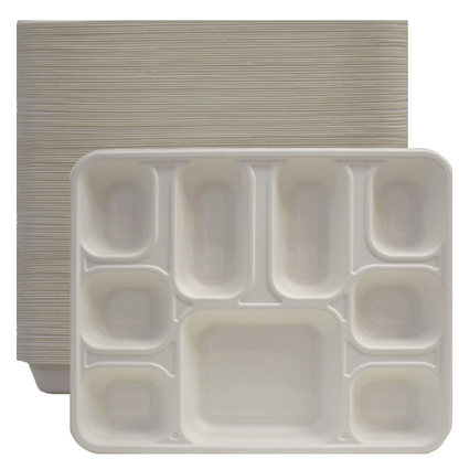 9 Compartment Biodegradable Party Thali Plates