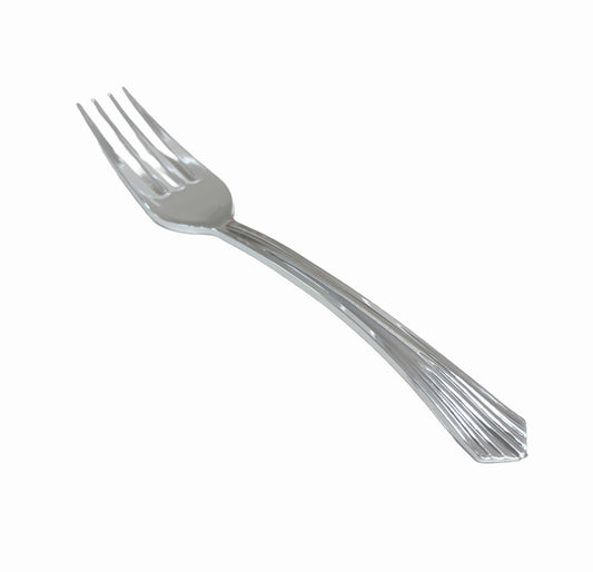 Disposable Plastic Fork - Silver