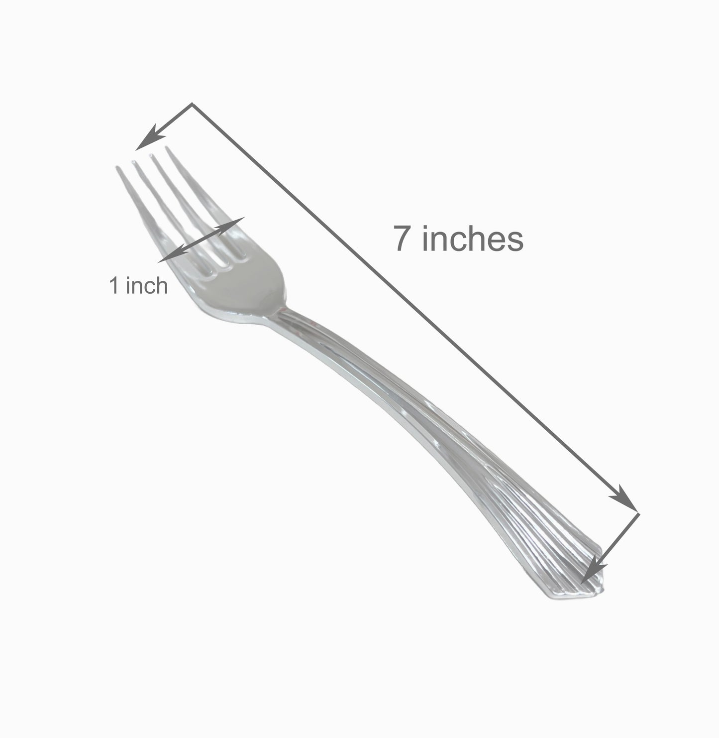 Disposable Plastic Fork - Silver