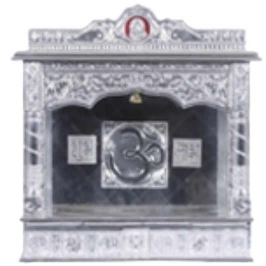 Pure Silver Mandir for Home - Without Door - Large (W 10 X L 25 X H 27)