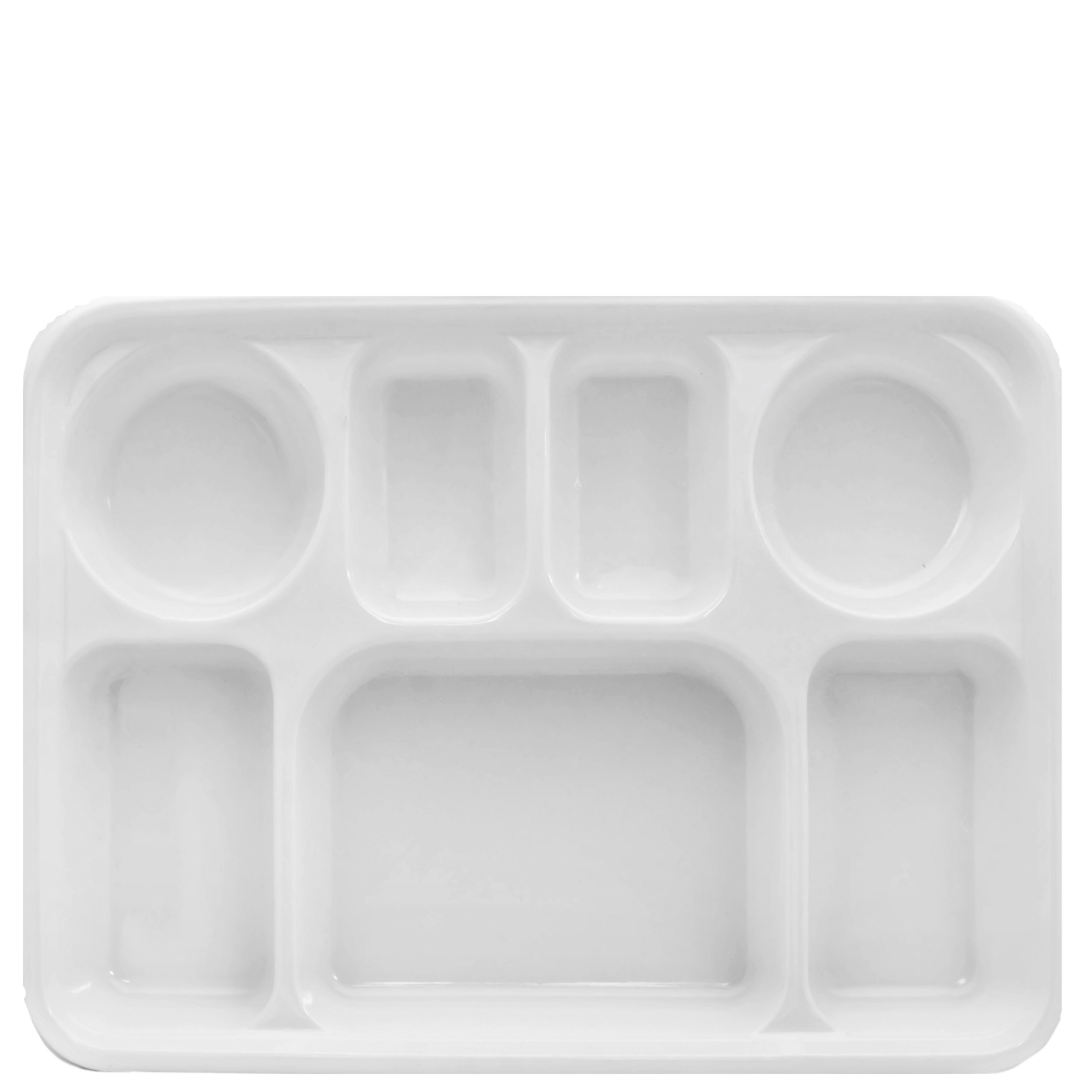 7 Compartment White Color Disposable Party Thali Plates