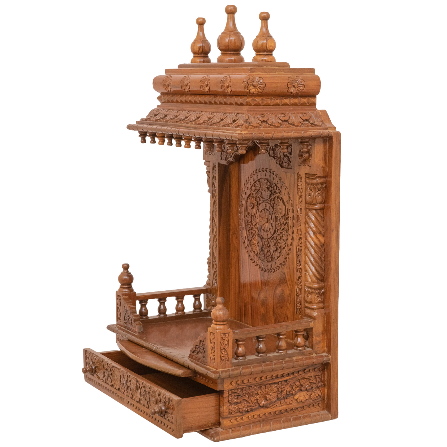 Wooden Pooja Mandir for Home Gopura Temple