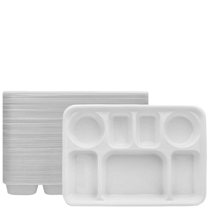 7 Compartment White Color Disposable Party Thali Plates