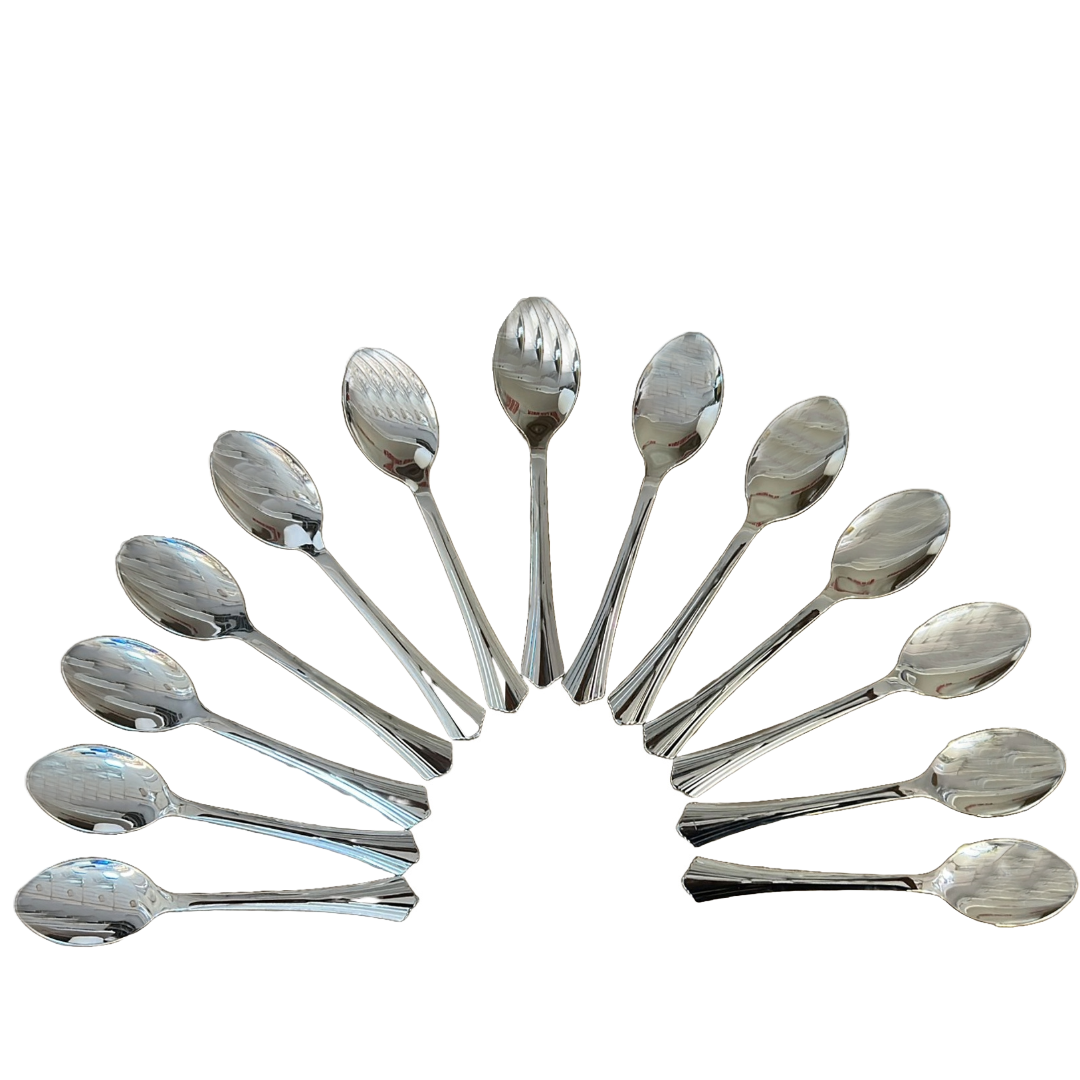 Disposable Plastic Spoon - Silver