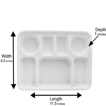 7 Compartment White Color Disposable Party Thali Plates