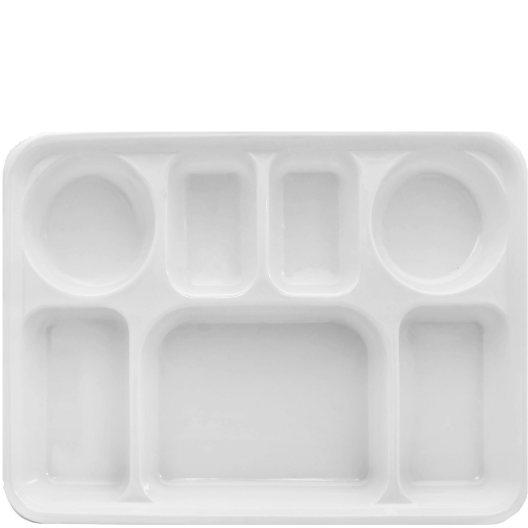 7 Compartment White Color Disposable Party Thali Plates