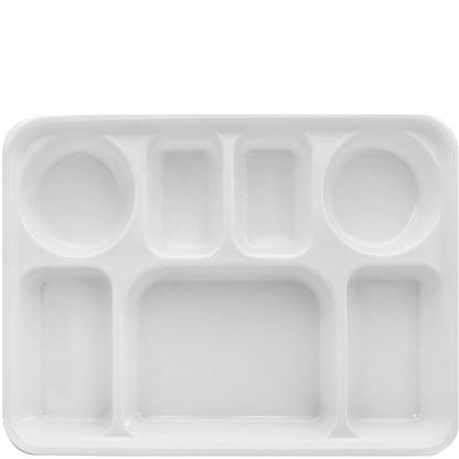 7 Compartment White Color Disposable Party Thali Plates