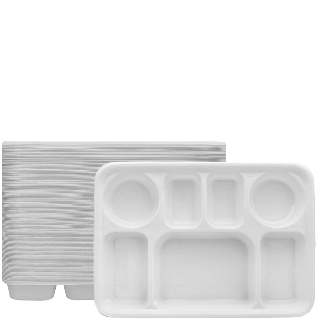 7 Compartment White Color Disposable Party Thali Plates