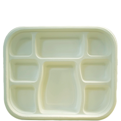 8 Compartment Biodegradable Party Thali Plates