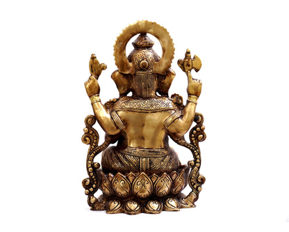 Ganesh Idol - Brass Statue for Puja, Home Mandirs, Decor, Gifts by Pooja Bazar   12 x 7 x 9 In