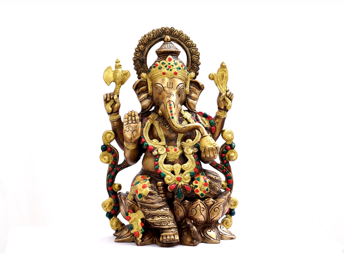 Ganesh Idol - Brass Statue for Puja, Home Mandirs, Decor, Gifts by Pooja Bazar   12 x 7 x 9 In