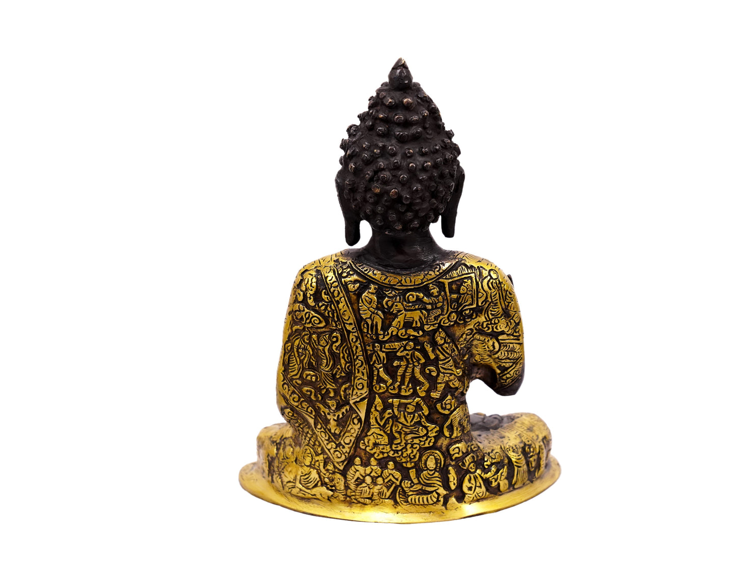 Lord Blessing Buddha Brass Statue Idol for Garden, Puja, Home Mandirs, Gifts by Pooja Bazar 5 X 10 X 7.5 In