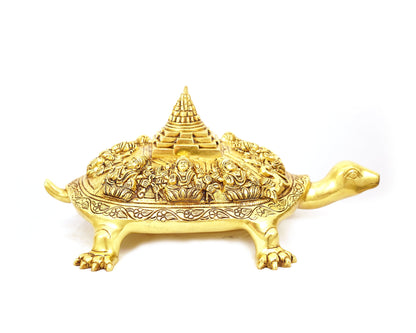 Kurma Murti vishnu Yantra Kurma Murti Brass Material Statue For Puja, Home Mandir, Gifts by Pooja Bazar 15 X 7 X 10 In