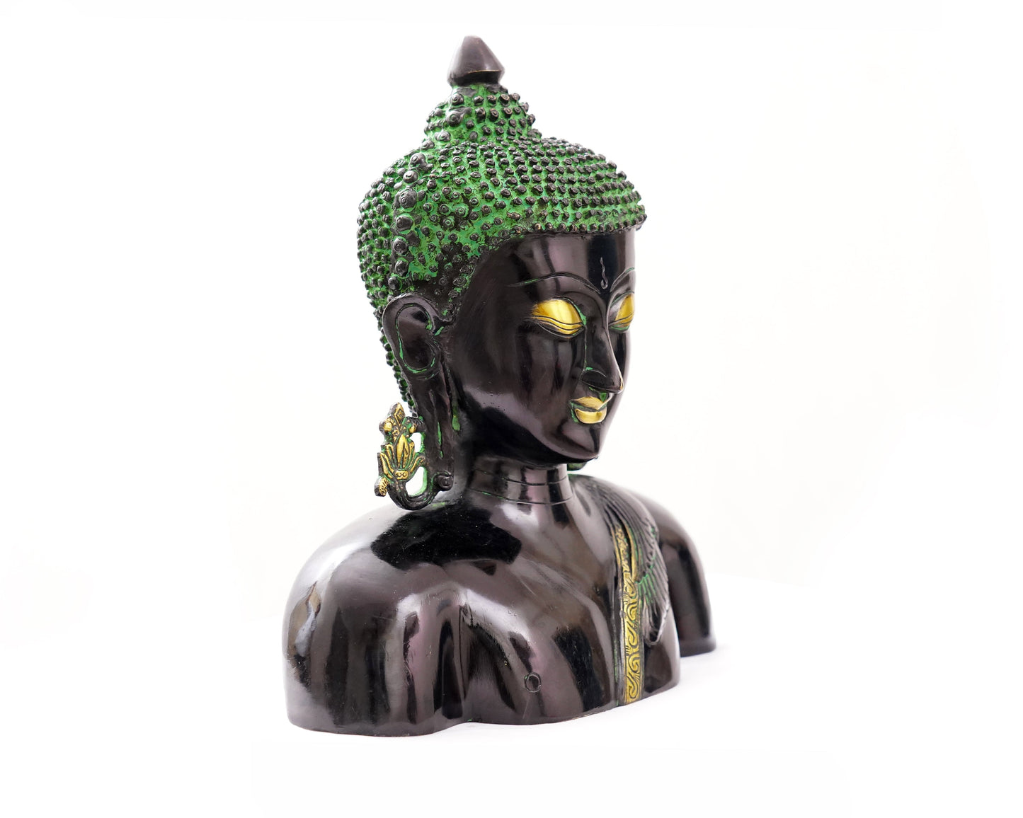 Lord Buddha Brass Statue - Buddha Idol Statue for Garden, Puja, Home Mandirs, Gifts by Pooja Bazar 4 X 10 X 9 In