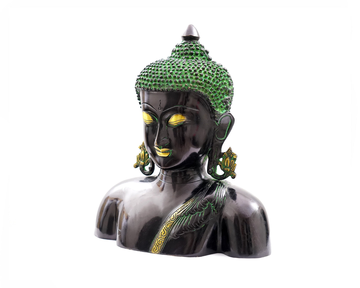 Lord Buddha Brass Statue - Buddha Idol Statue for Garden, Puja, Home Mandirs, Gifts by Pooja Bazar 4 X 10 X 9 In