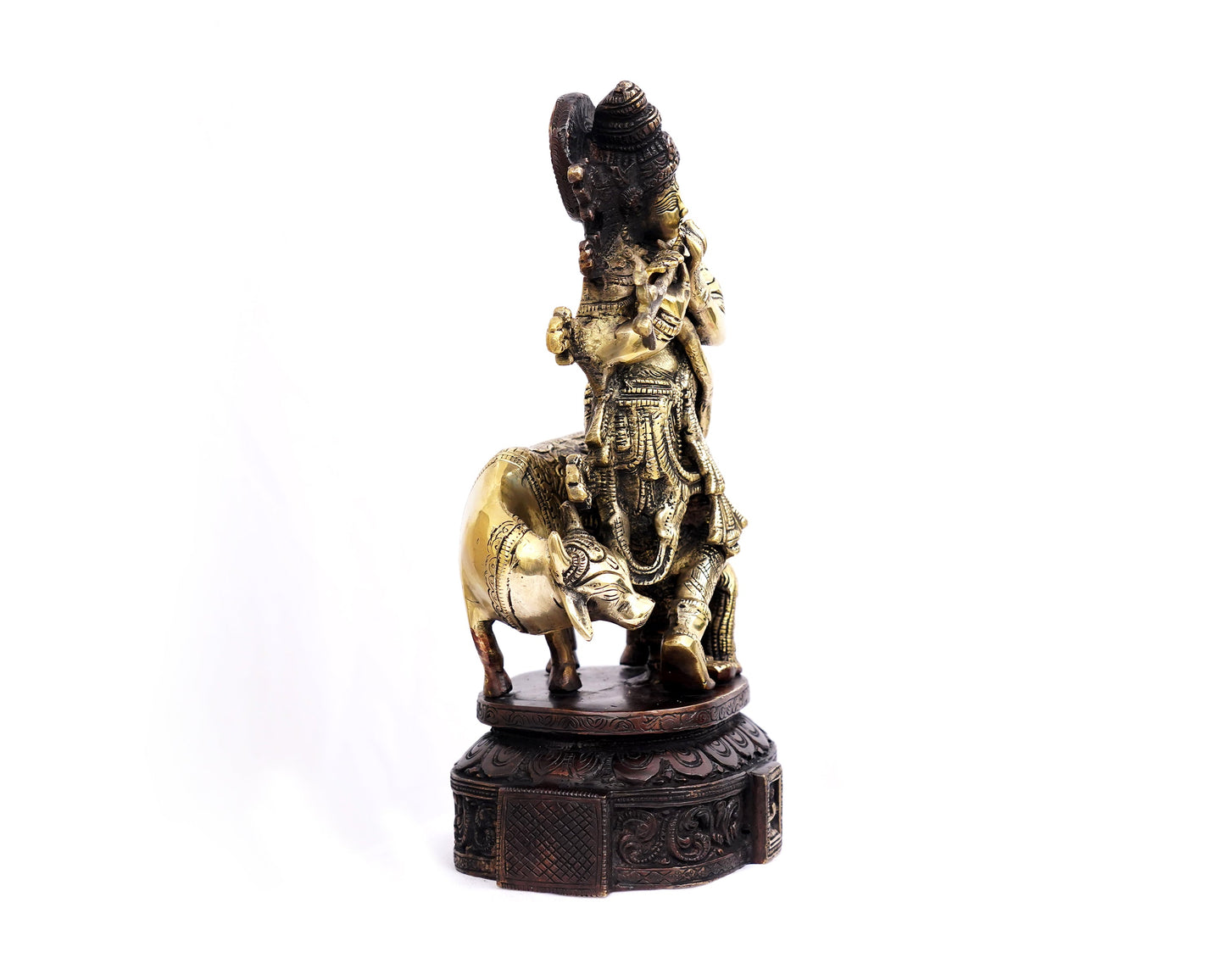 Shri Krishna Brass Statue for Puja, Home Mandirs, Gifts, Decor by Pooja Bazar 3.5 X 12 X 6 In