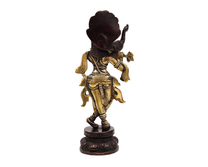 Shri Krishna Small Brass Statue for Puja, Home Mandirs, Gifts, Showpiece by Pooja Bazar 3 X 10 X 3 In