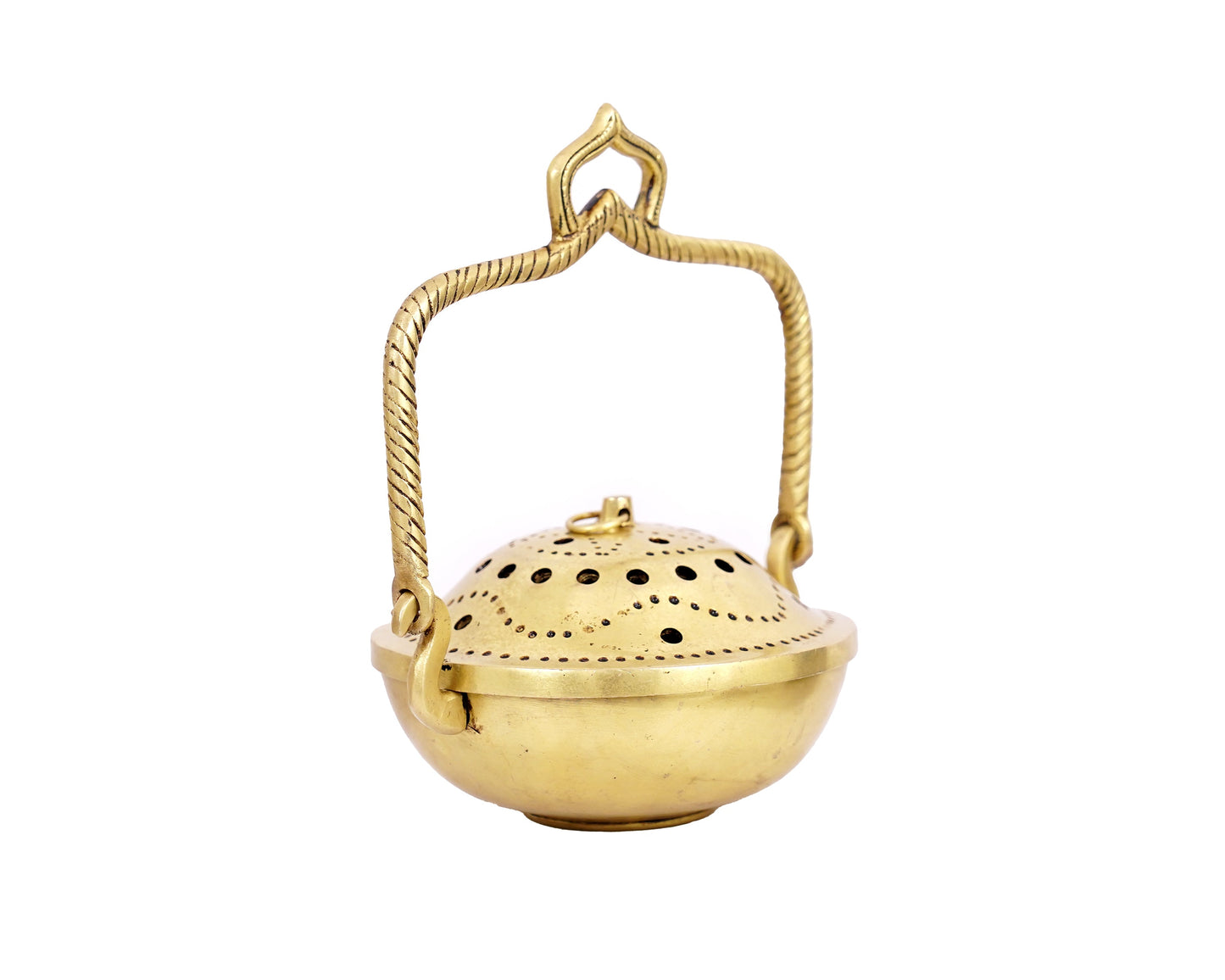 Brass Aarti Pooja hanging Dhoop Small Diya for Aarti, Home, Puja, Mandir, Gifts by Pooja Bazar 5.5 X 7 X 6.5 In