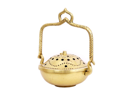 Brass Aarti Pooja hanging Dhoop Small Diya for Aarti, Home, Puja, Mandir, Gifts by Pooja Bazar 5.5 X 7 X 6.5 In