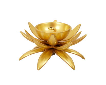 Aarti Pooja Small Lotus Diya Brass Material for Aarti, Home, Puja, Mandir, Gifts by Pooja Bazar 5.5 X 3 X 5.5 In