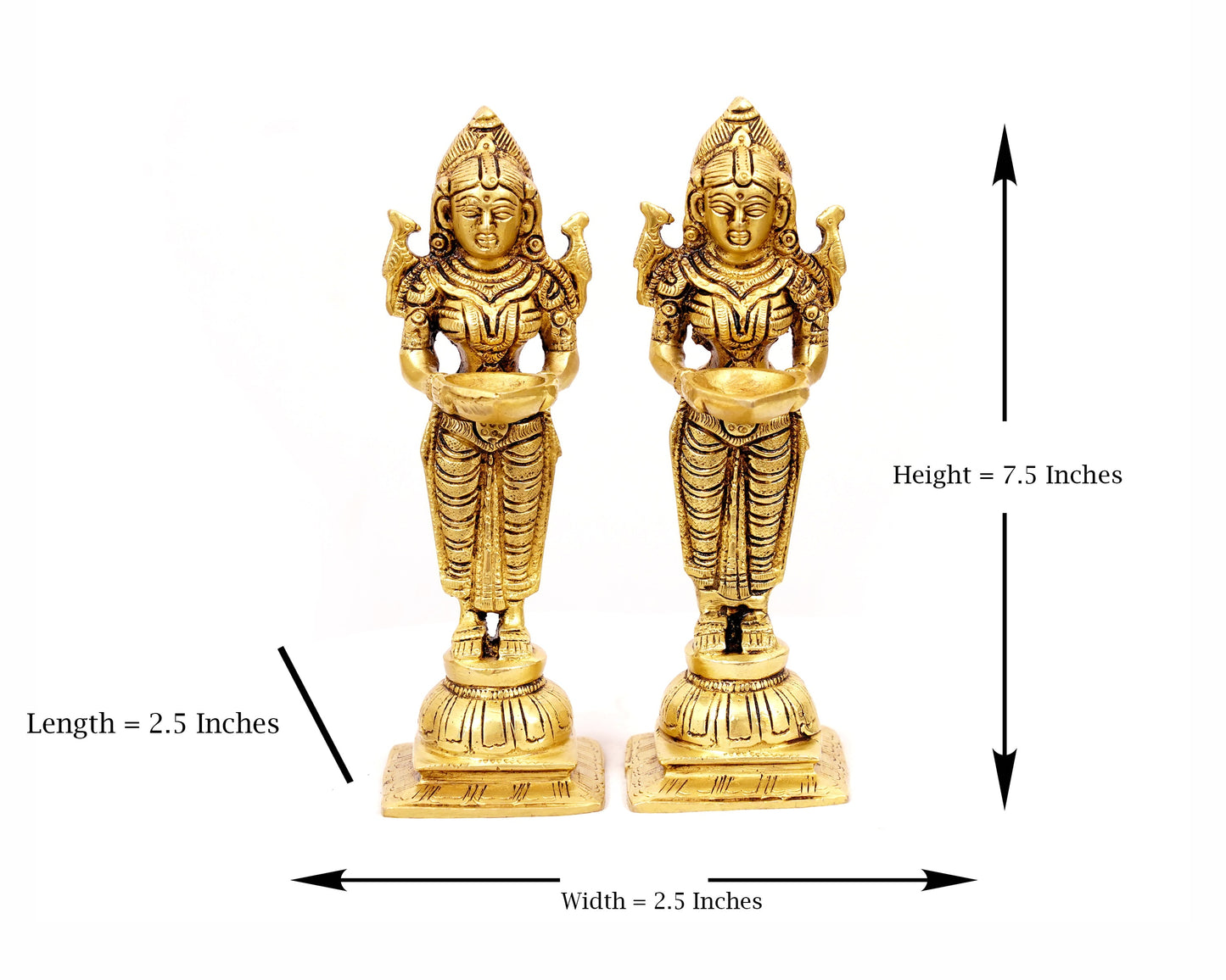 Riddhi Siddhi Brass Statue for Puja, Home Mandirs, Decor, Gifts, Showpiece by Pooja Bazar 2.5 X 7.5 X 2.5 In