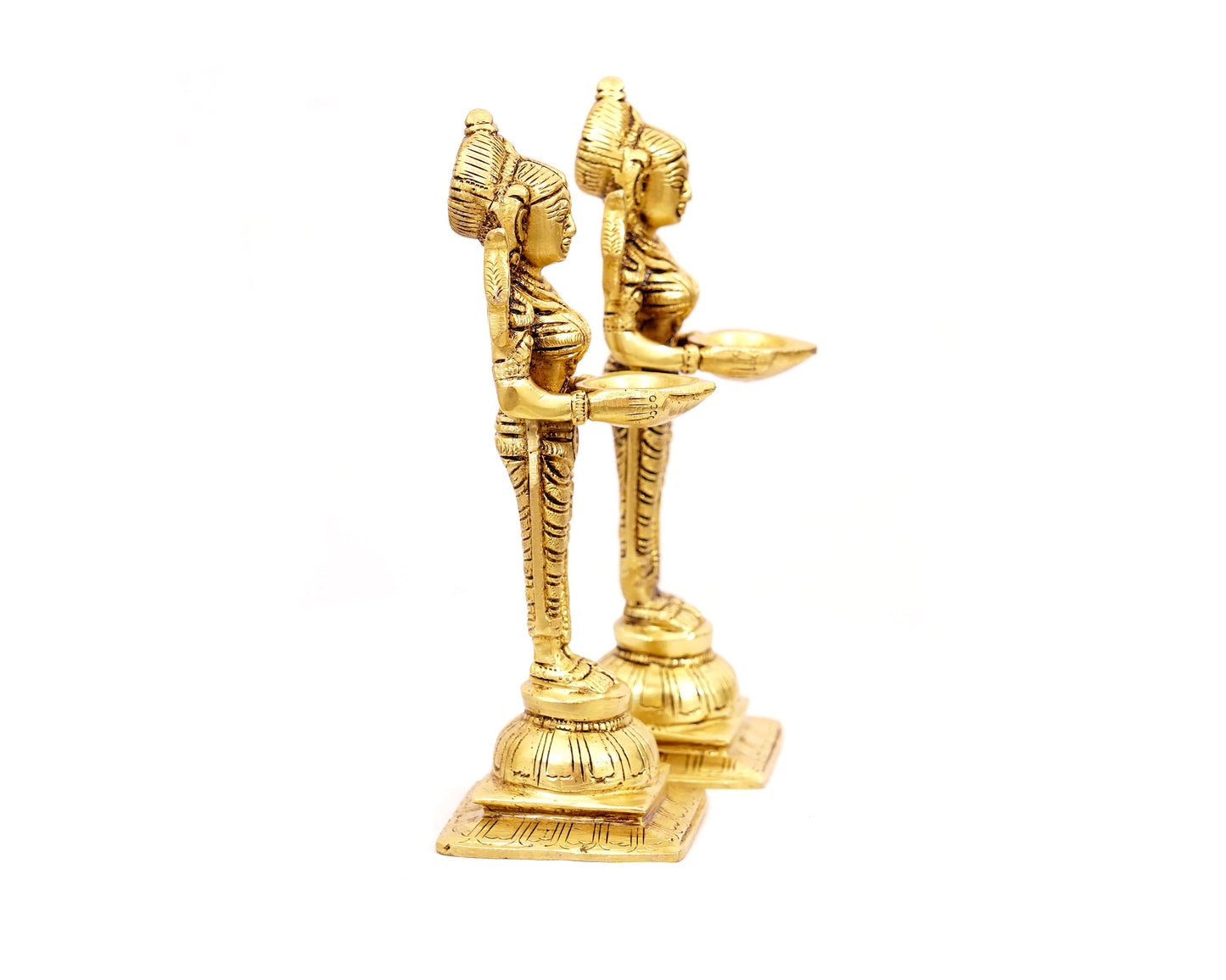 Riddhi Siddhi Brass Statue for Puja, Home Mandirs, Decor, Gifts, Showpiece by Pooja Bazar 2.5 X 7.5 X 2.5 In