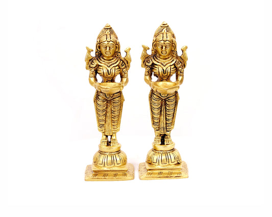 Riddhi Siddhi Brass Statue for Puja, Home Mandirs, Decor, Gifts, Showpiece by Pooja Bazar 2.5 X 7.5 X 2.5 In