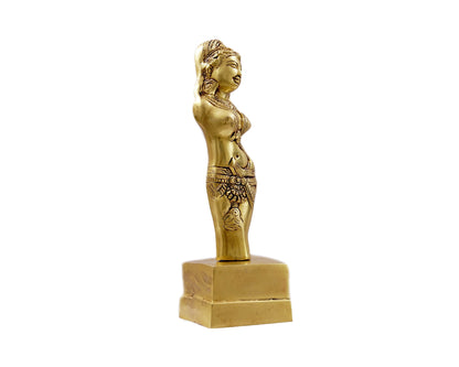 Handicaped Radha Brass Statue withut arms and legs for Puja, Home Mandirs, Decor, Gifts, showpiece by Pooja Bazar 3.5 X 11X 3.5 In