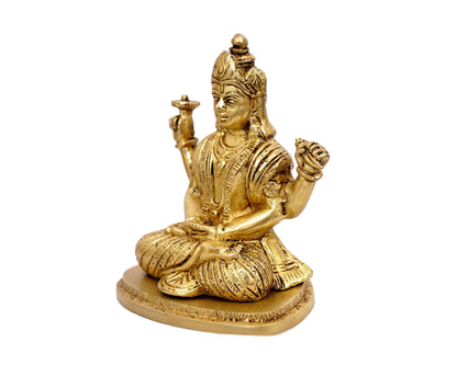 Shri Krishna with sudarshan chakra Brass Statue for Puja, Home Mandirs, Gifts, Showpiece by Pooja Bazar 3.5  X 5.5 X 5 In