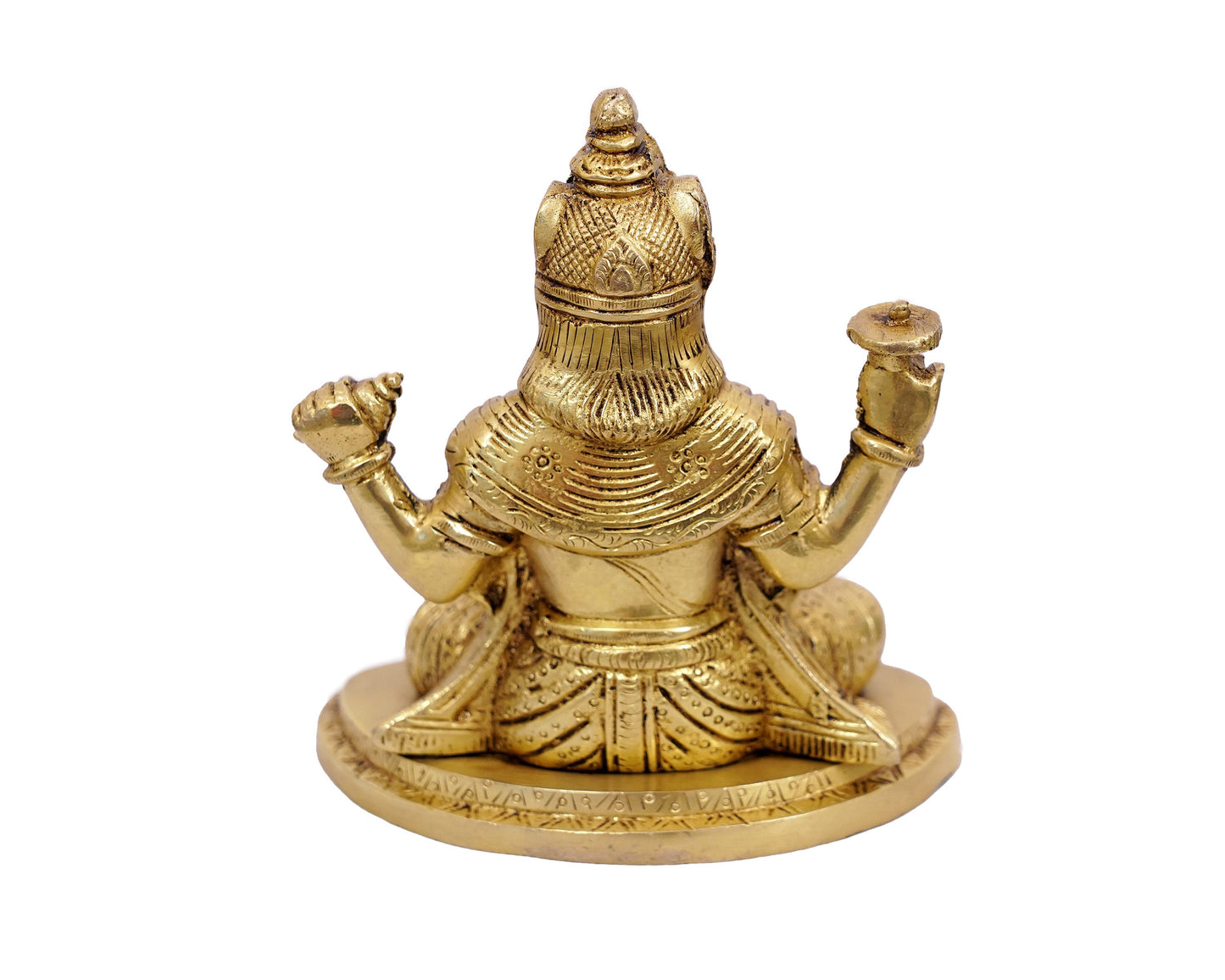 Shri Krishna with sudarshan chakra Brass Statue for Puja, Home Mandirs, Gifts, Showpiece by Pooja Bazar 3.5  X 5.5 X 5 In