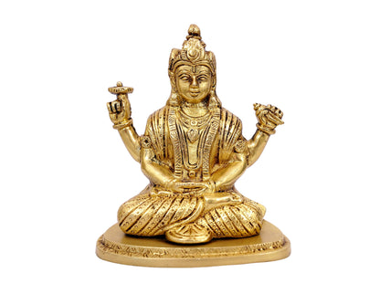 Shri Krishna with sudarshan chakra Brass Statue for Puja, Home Mandirs, Gifts, Showpiece by Pooja Bazar 3.5  X 5.5 X 5 In