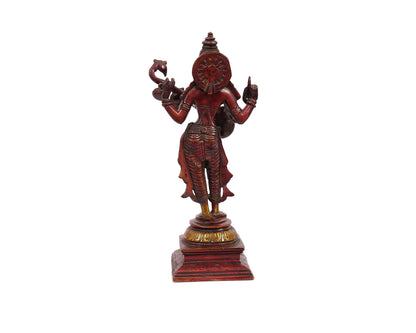 Goddess Saraswati Murti Brass Material for Puja, Home, Decor, Showpiece, Mandirs, Office, Gifts by Pooja Bazar 4 X 11 X 4 In