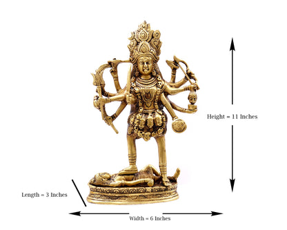 Mahakali Maa Statue Brass Material for Puja, Decor, Showpiece, Madirs, Office, Gifts by Pooja Bazar 3 X 11 X 6 In