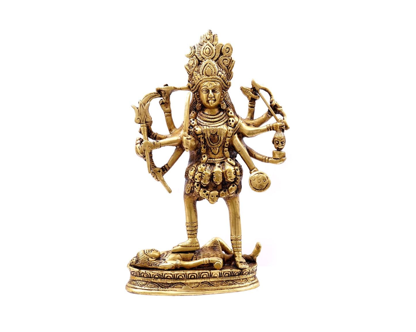 Mahakali Maa Statue Brass Material for Puja, Decor, Showpiece, Madirs, Office, Gifts by Pooja Bazar 3 X 11 X 6 In