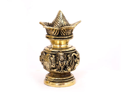 Vivah Shagun Lota Statue Brass Material for Weddings, Puja, Decor, Showpiece, Mandirs, Office, Gifts by Pooja Bazar 2 X 6 X 2.5 In