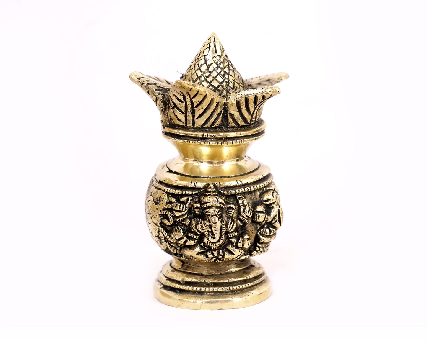 Vivah Shagun Lota Statue Brass Material for Weddings, Puja, Decor, Showpiece, Mandirs, Office, Gifts by Pooja Bazar 2 X 6 X 2.5 In